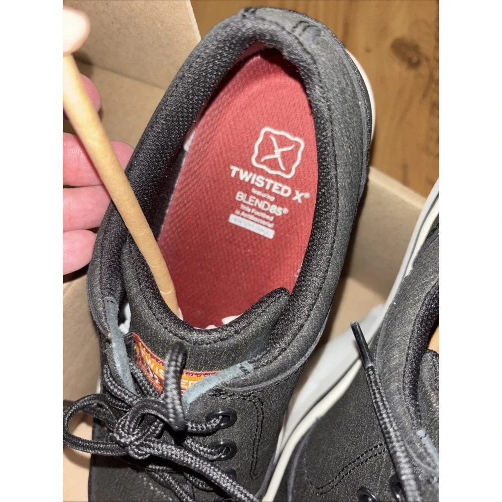 New Twisted X Work Kicks Men's 8.5 M Black Nano Safety Toe Lace Up Sneaker Shoes